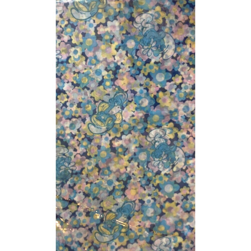 Unique Vintage X Smurfs Floral Print Scarf Rockabilly Accessory Hair Scarft NWT